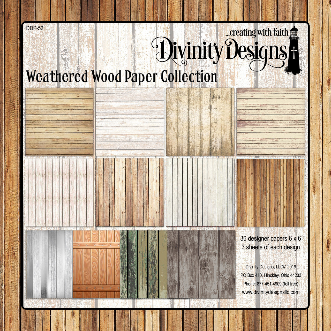 Divinity Designs - 6x6 Paper Collection - Weathered Wood