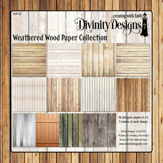 Divinity Designs - 6x6 Paper Collection - Weathered Wood