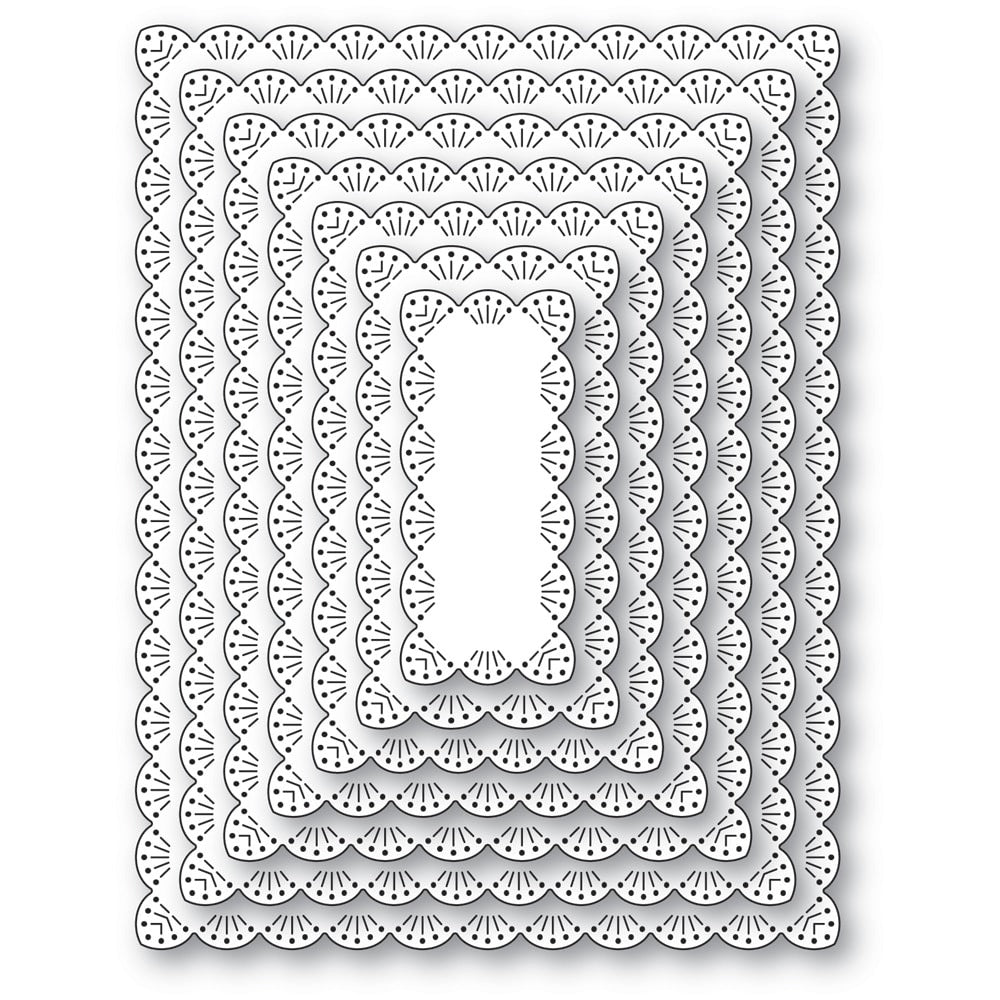 Memory Box - Fan Stitch Scalloped Frames Die Set
