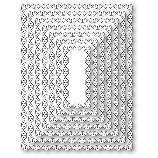 Memory Box - Fan Stitch Scalloped Frames Die Set