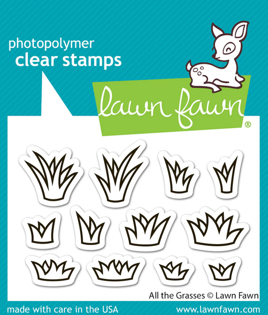 Lawn Fawn - All the Grasses Stamp, Die & Stencil Bundle