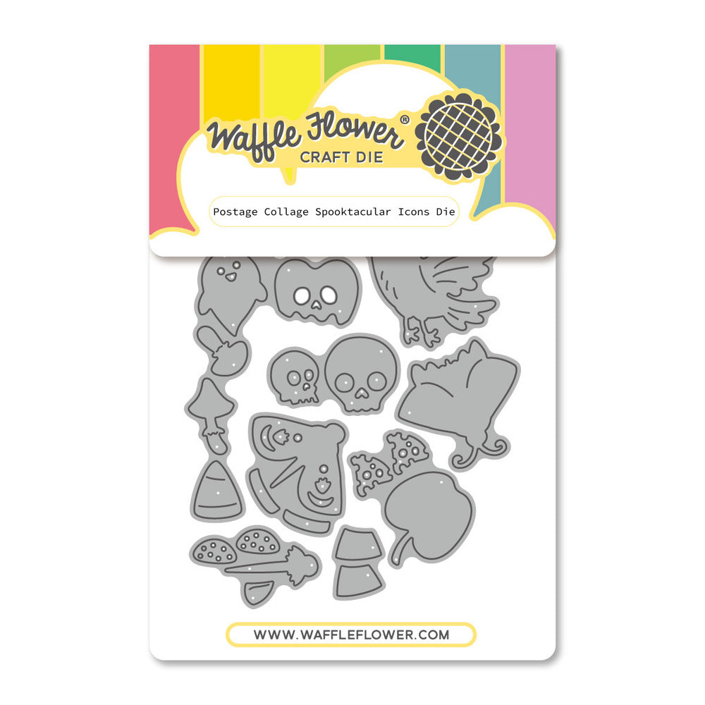 Waffle Flower - Postage Collage - Spooktacular Icons Die Set