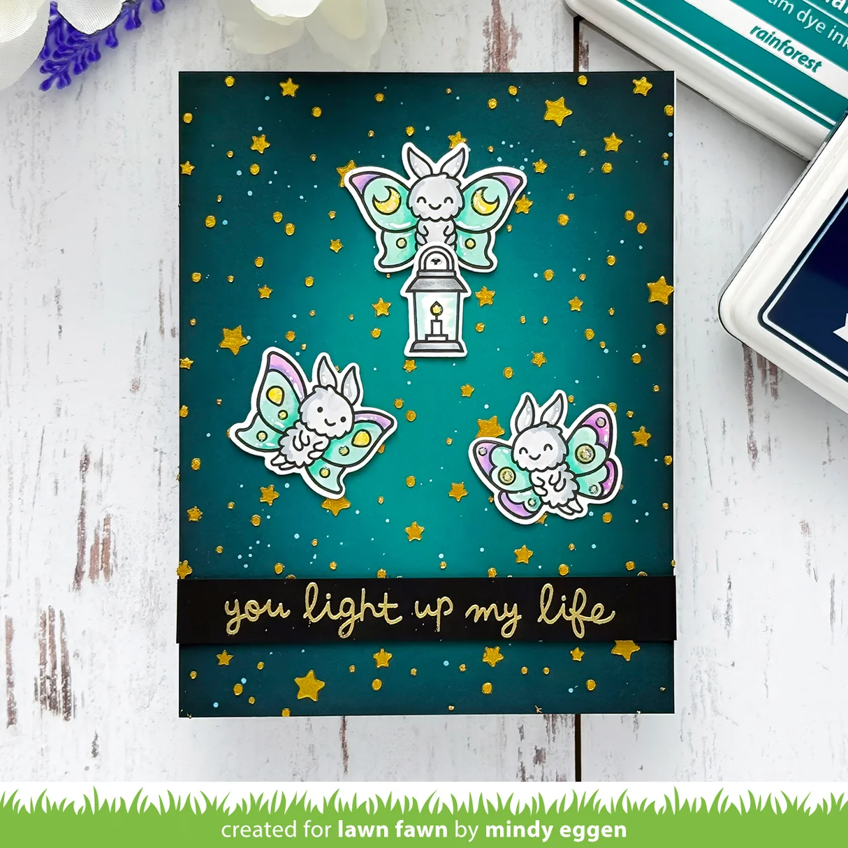 Lawn Fawn - I Like Cute Moths Stamp, Die & Stencil Bundle