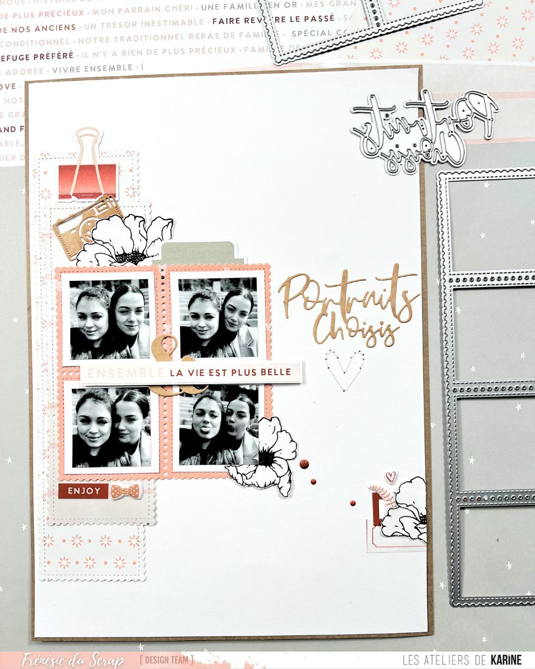 Les Ateliers de Karine - Carte Postale - Blocs de Timbres 2 Die Set