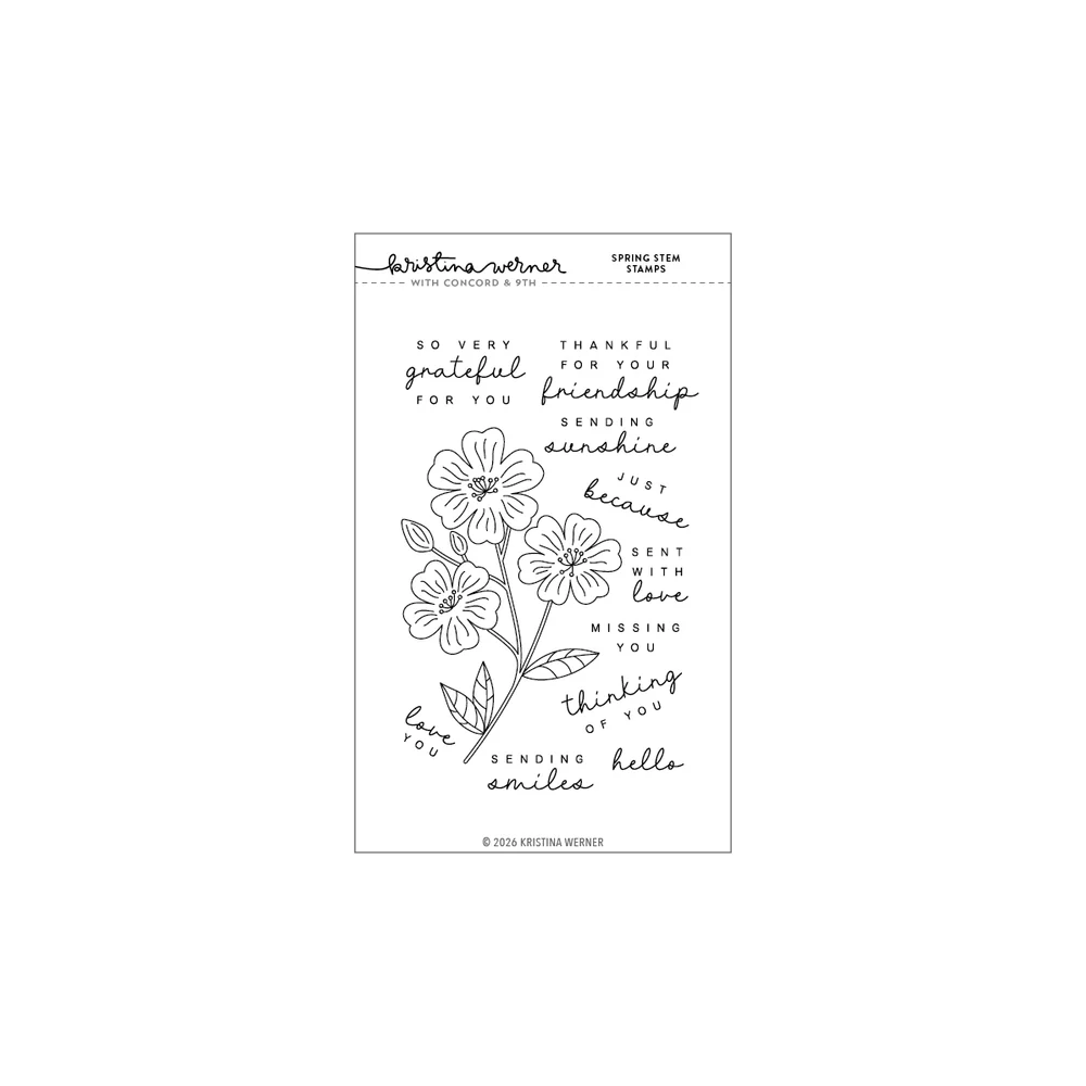 Concord & 9th - Spring Stems Stamp, Die & Stencil Bundle by Kristina Werner
