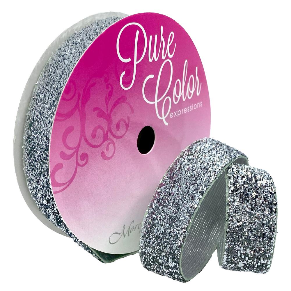 Morex - Velvet Glitter Ribbon - Silver