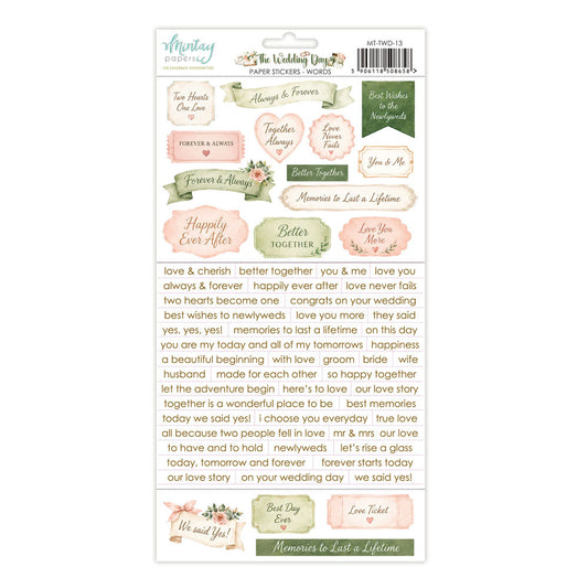Mintay - The Wedding Day - Paper Stickers: Words
