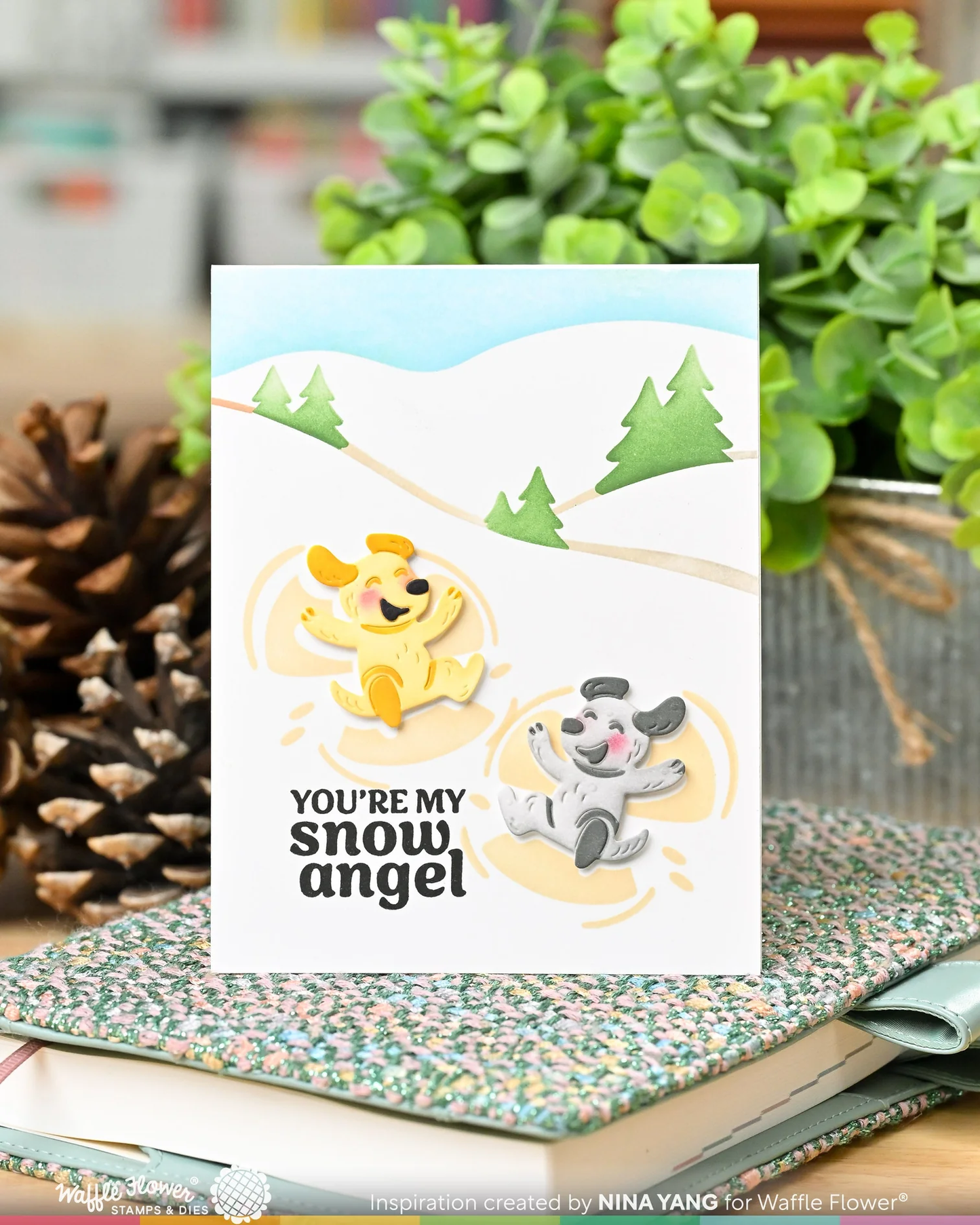 Waffle Flower - Snow Angel Pup Duo Die-n-stencil Bundle