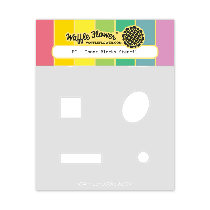 Waffle Flower - Postage Collage - A2 Inner Blocks Stencil