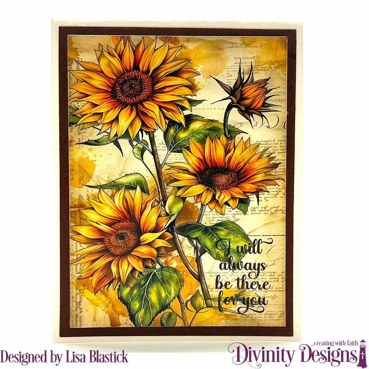 Divinity Designs - A2 Card Fronts - Vintage Sunflowers