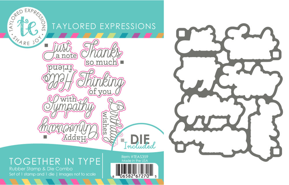 Taylored Expressions - Together in Type Stamp & Die Bundle
