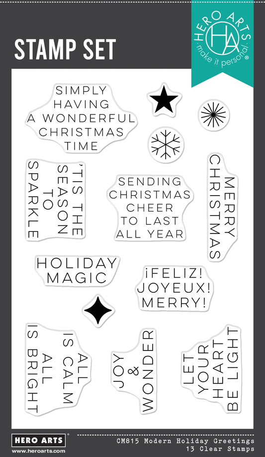 Hero Arts - Modern Holiday Greetings Stamp Set