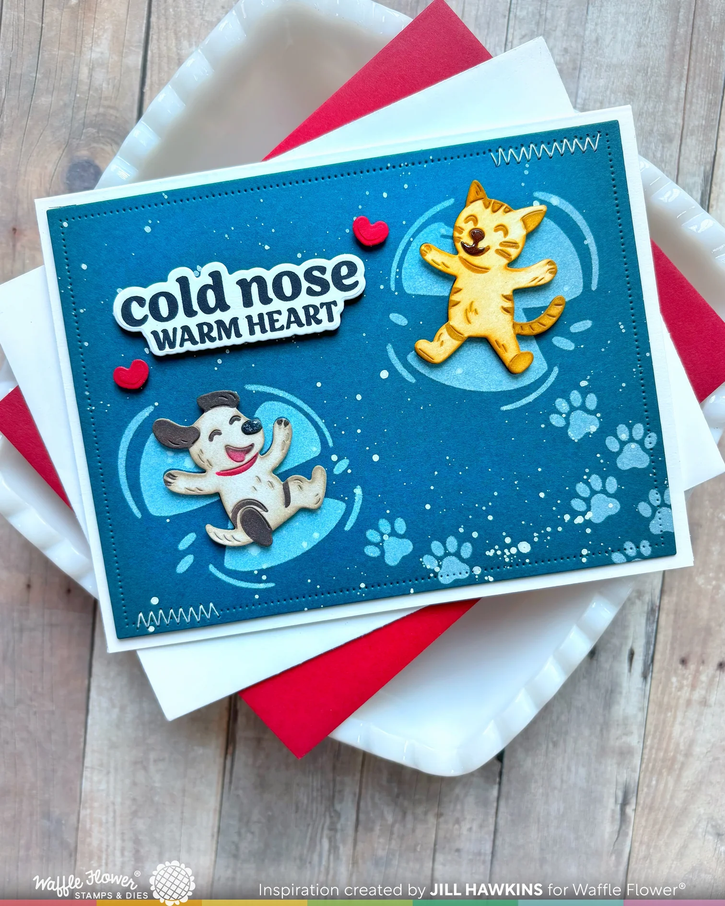 Waffle Flower - Snow Angel Cat Duo Die-n-stencil Bundle