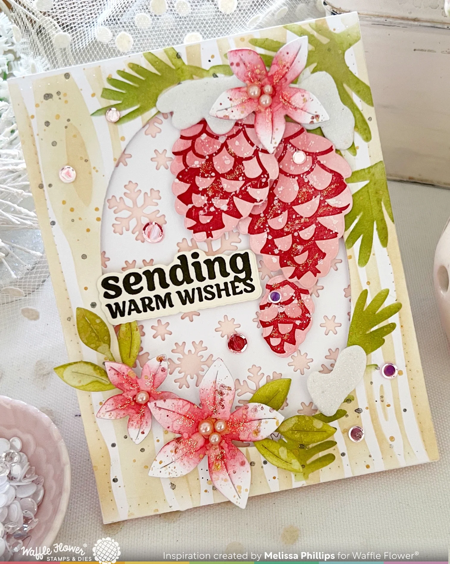 Waffle Flower - Snow Angel Sentiments Stamp & Die Bundle