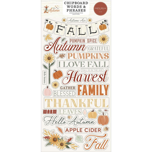 Carta Bella - It's Autumn - Chipboard Words & Phrases