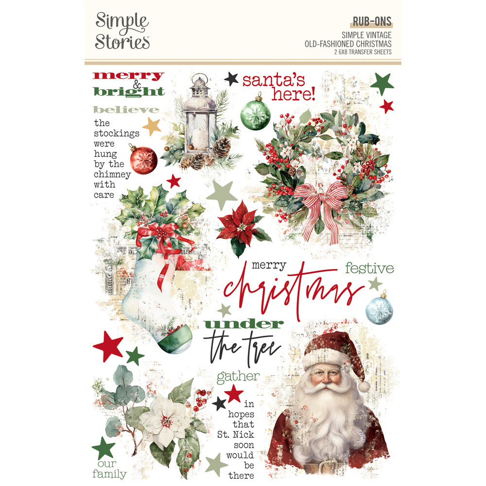 Simple Stories - Simple Vintage Old-Fashioned Christmas - Rub-ons
