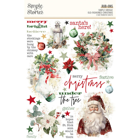 Simple Stories - Simple Vintage Old-Fashioned Christmas - Rub-ons