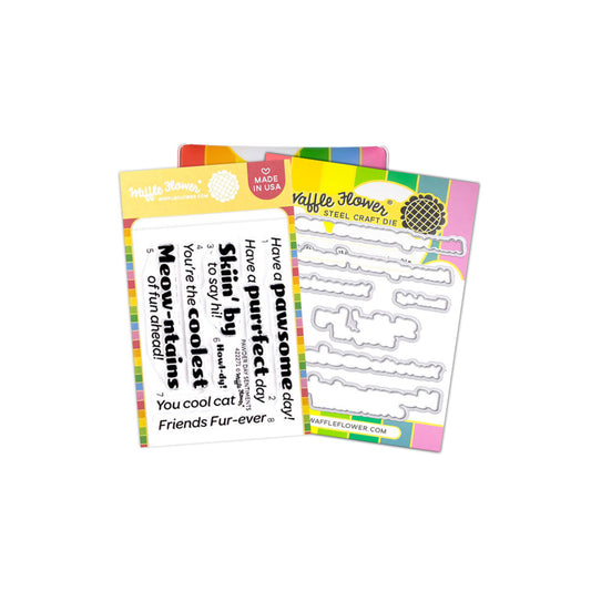 Waffle Flower - Pawder Day Sentiments Stamp & Die Bundle