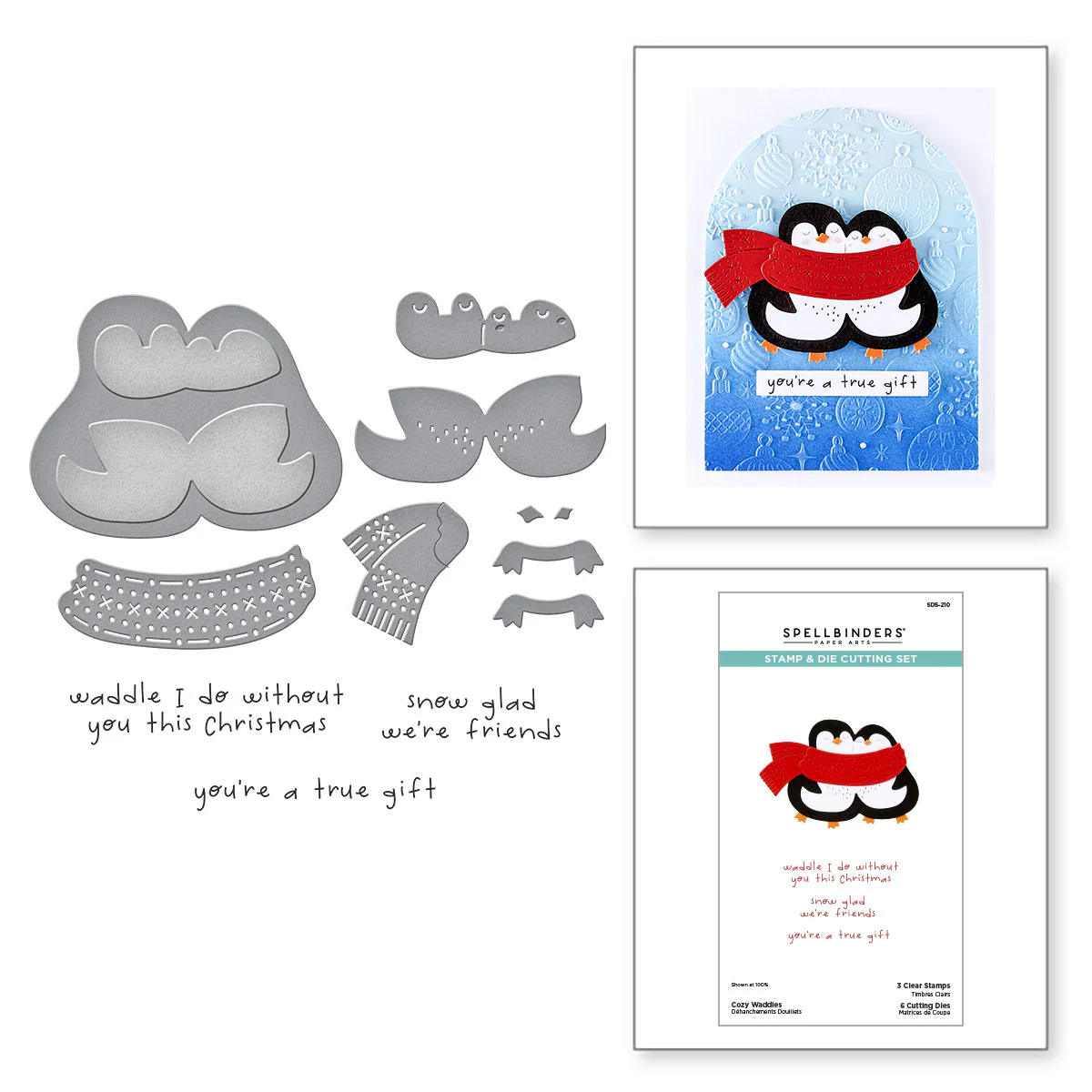 Spellbinders - Cozy Waddles Stamp & Die Bundle
