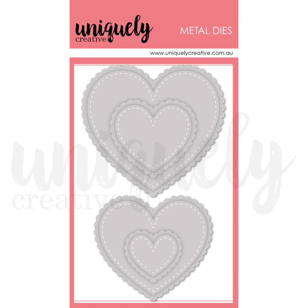 Uniquely Creative - Stitched Nesting & Scalloped Hearts Die Set
