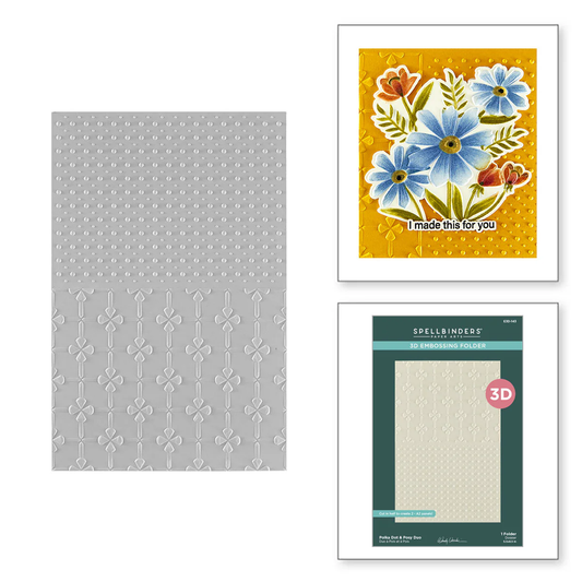 Spellbinders - 3D Embossing Folder - Polka Dot & Posy Duo