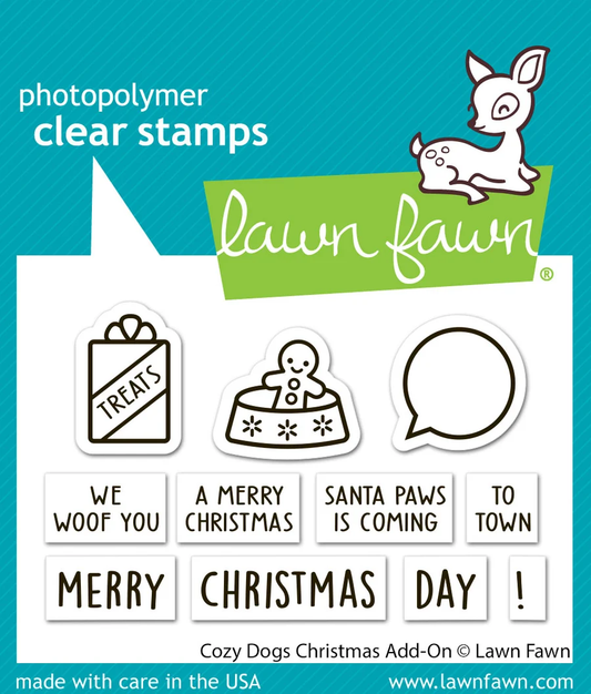 Lawn Fawn - Cozy Dogs Add-on Stamp, Die & Stencil Bundle