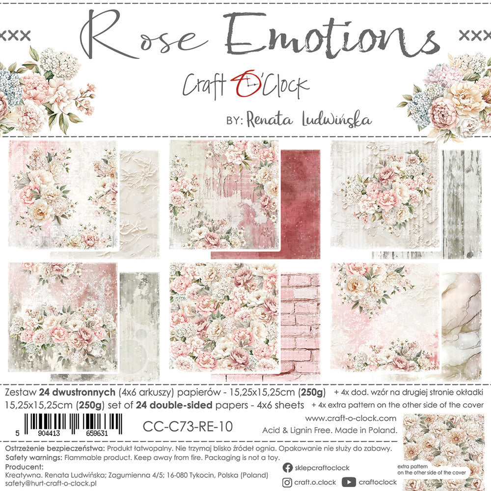 Craft O'Clock - Rose Emotions - 6x6 Paper Pad