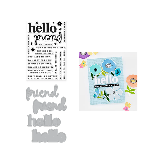 Hero Arts - Hello Friend Stamp & Cut Bundle