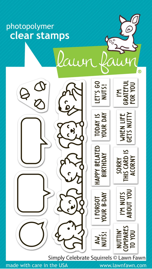 Lawn Fawn - Simply Celebrate: Squirrels Stamp, Die & Stencil Bundle