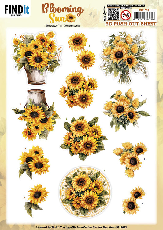 Find It Trading - Blooming Sun 3D Push Out Sheet - Golden Glow