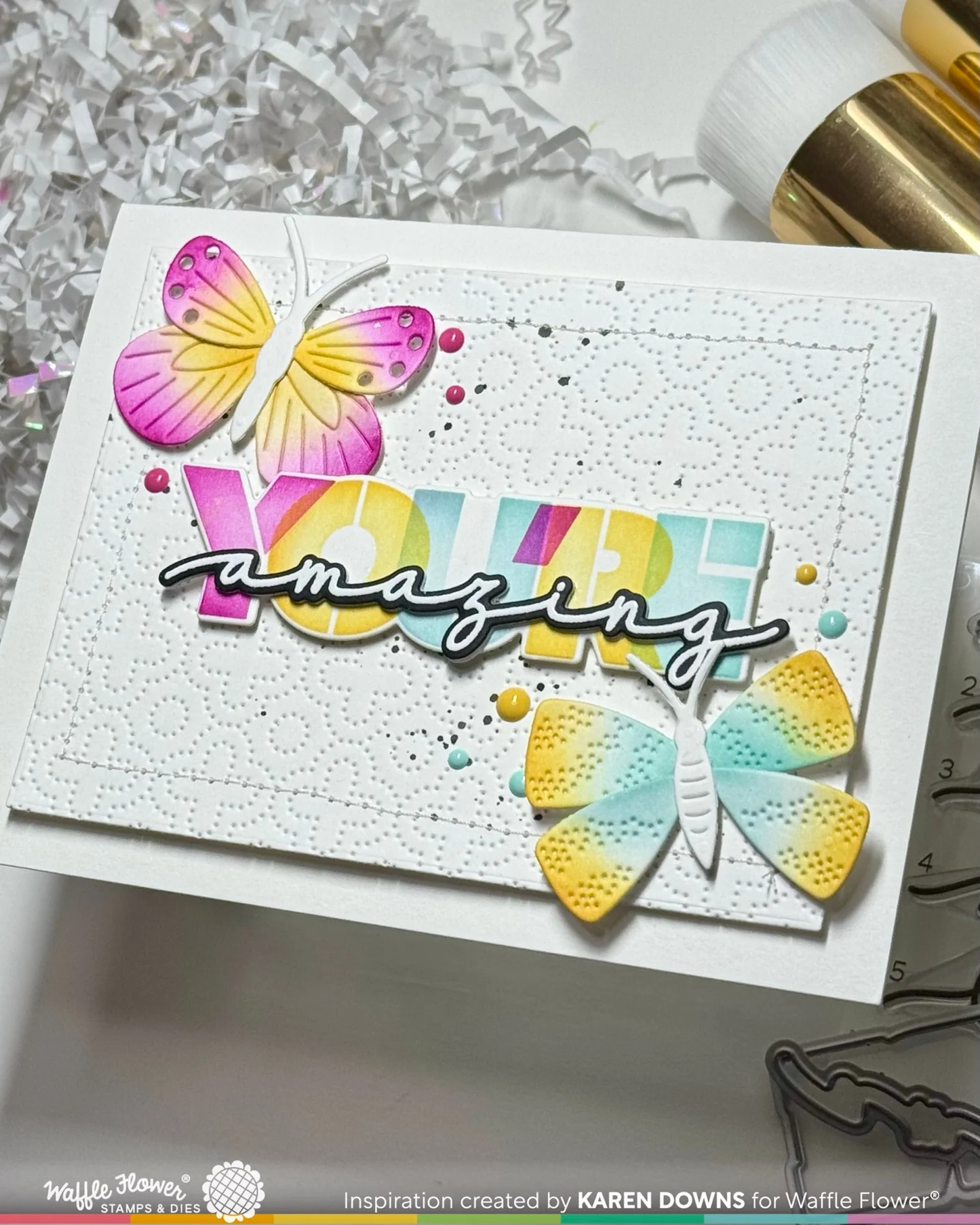 Waffle Flower - Overlapping You're Additions Stamp & Die Bundle