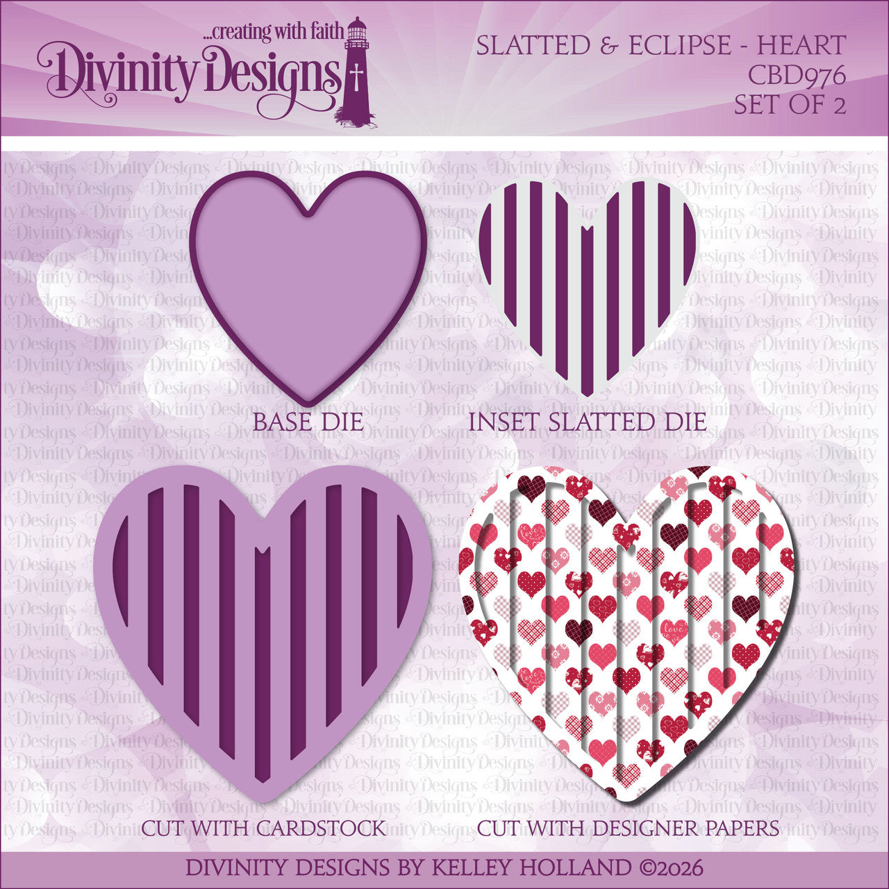 Divinity Designs - Slatted & Eclipse - Heart Die Set