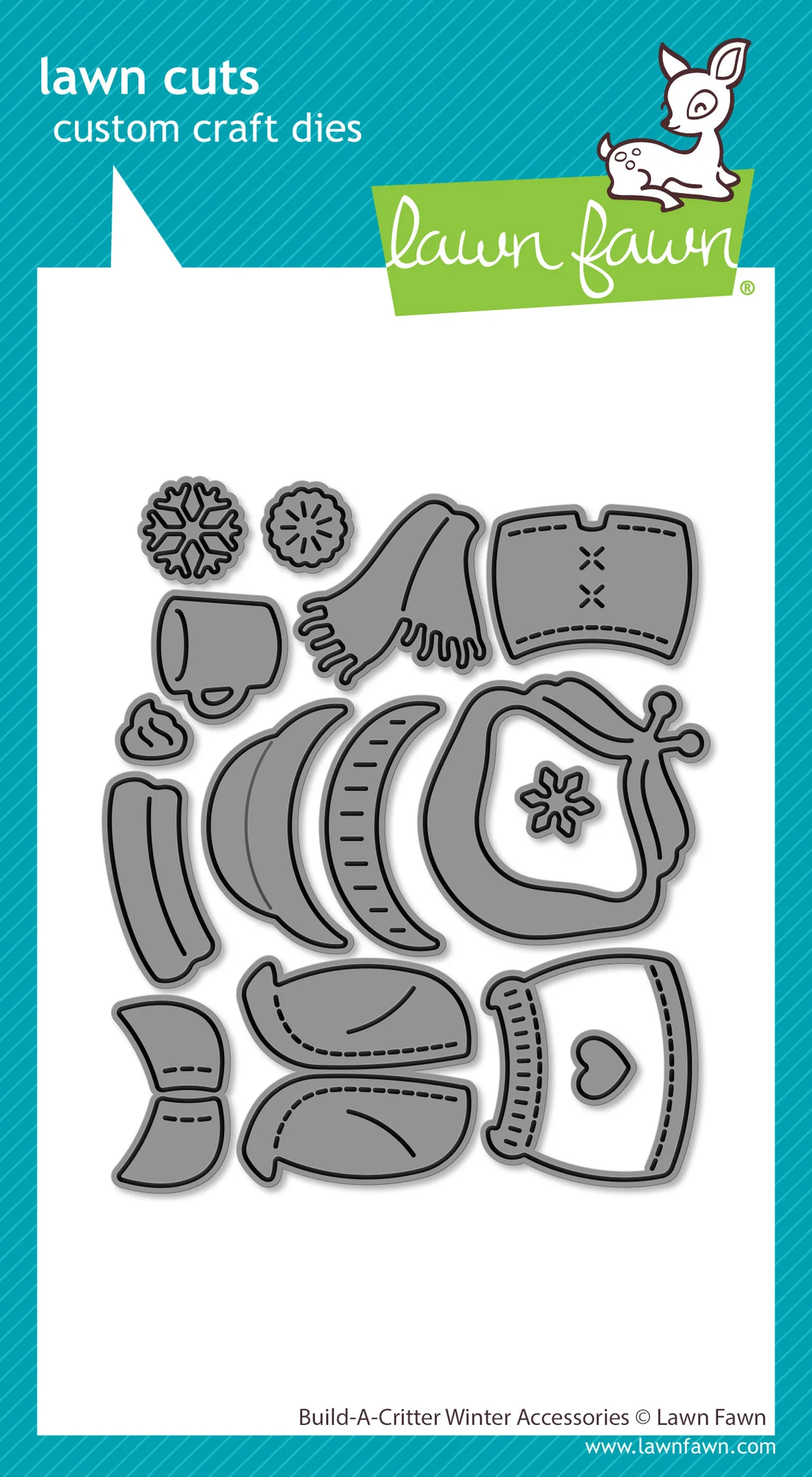 Lawn Fawn - Build-A-Critter Winter Accessories Die Set