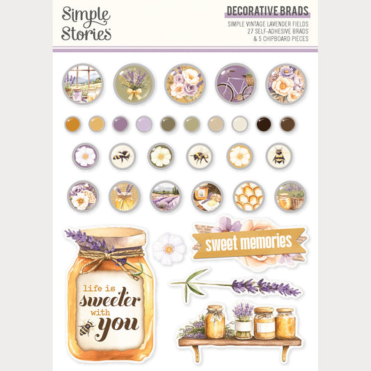 Simple Stories - Simple Vintage Lavender Fields - Decorative Brads