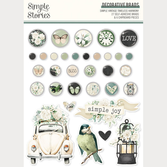 Simple Stories - Simple Vintage Timeless Harmony - Decorative Brads