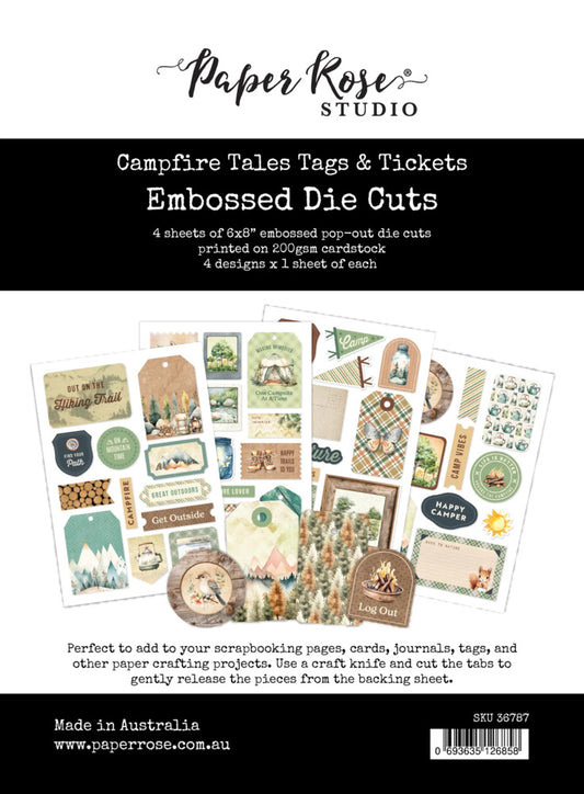 Paper Rose - Campfire Tales - Tags & Tickets Embossed Die Cuts