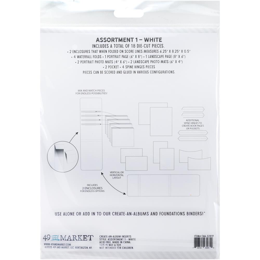 49 and Market - Create-An-Album Foundation Inserts - Assort 1: White