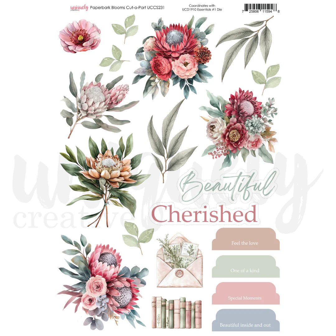 Uniquely Creative - Paperbark Blooms - Cut-A-Part Sheet