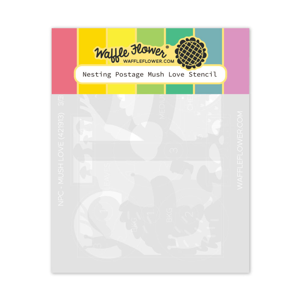 Waffle Flower - Nesting Postage Collage - Mush Love Stencil