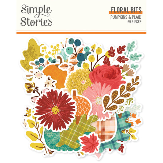 Simple Stories - Pumpkins & Plaid - Floral Bits