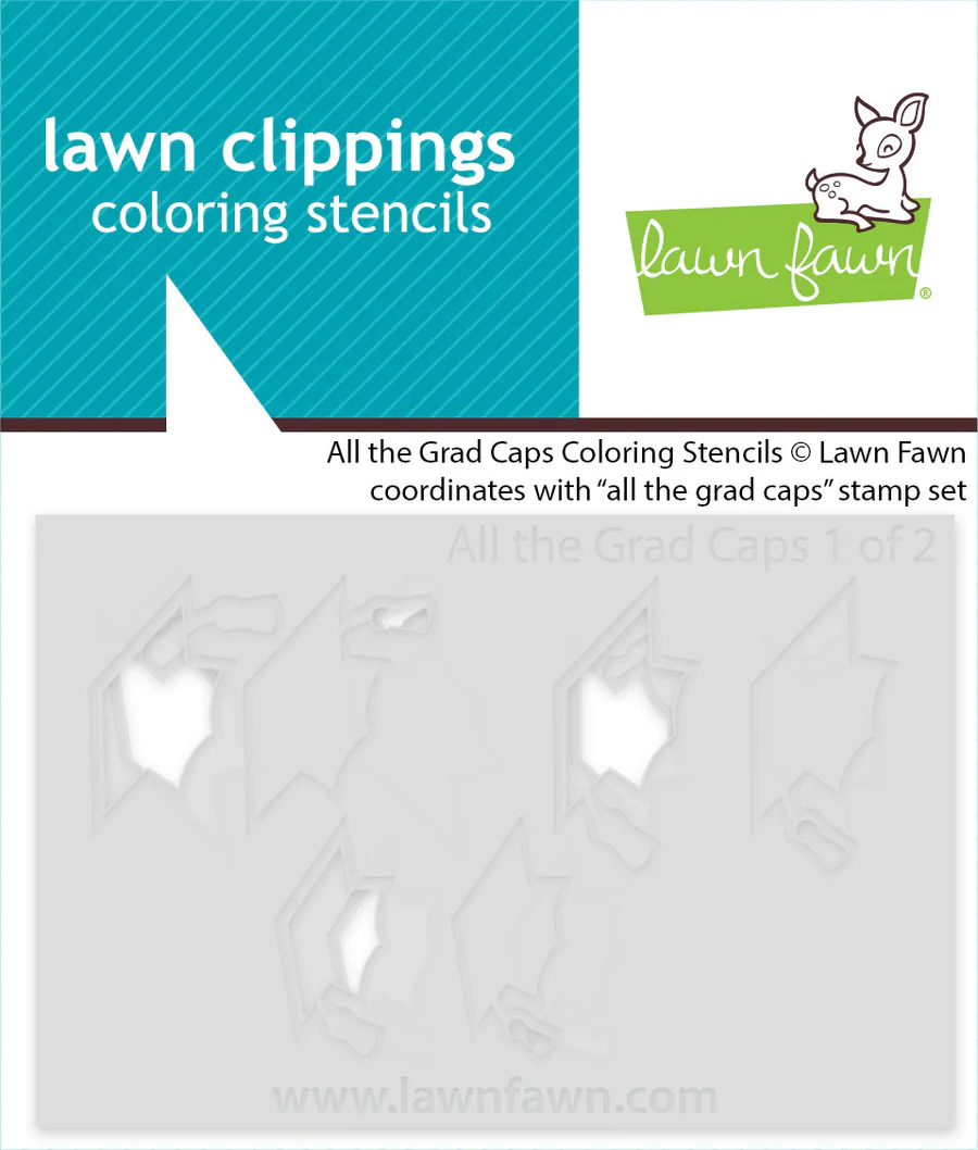 Lawn Fawn - All the Grad Caps Stamp, Die & Stencil Bundle