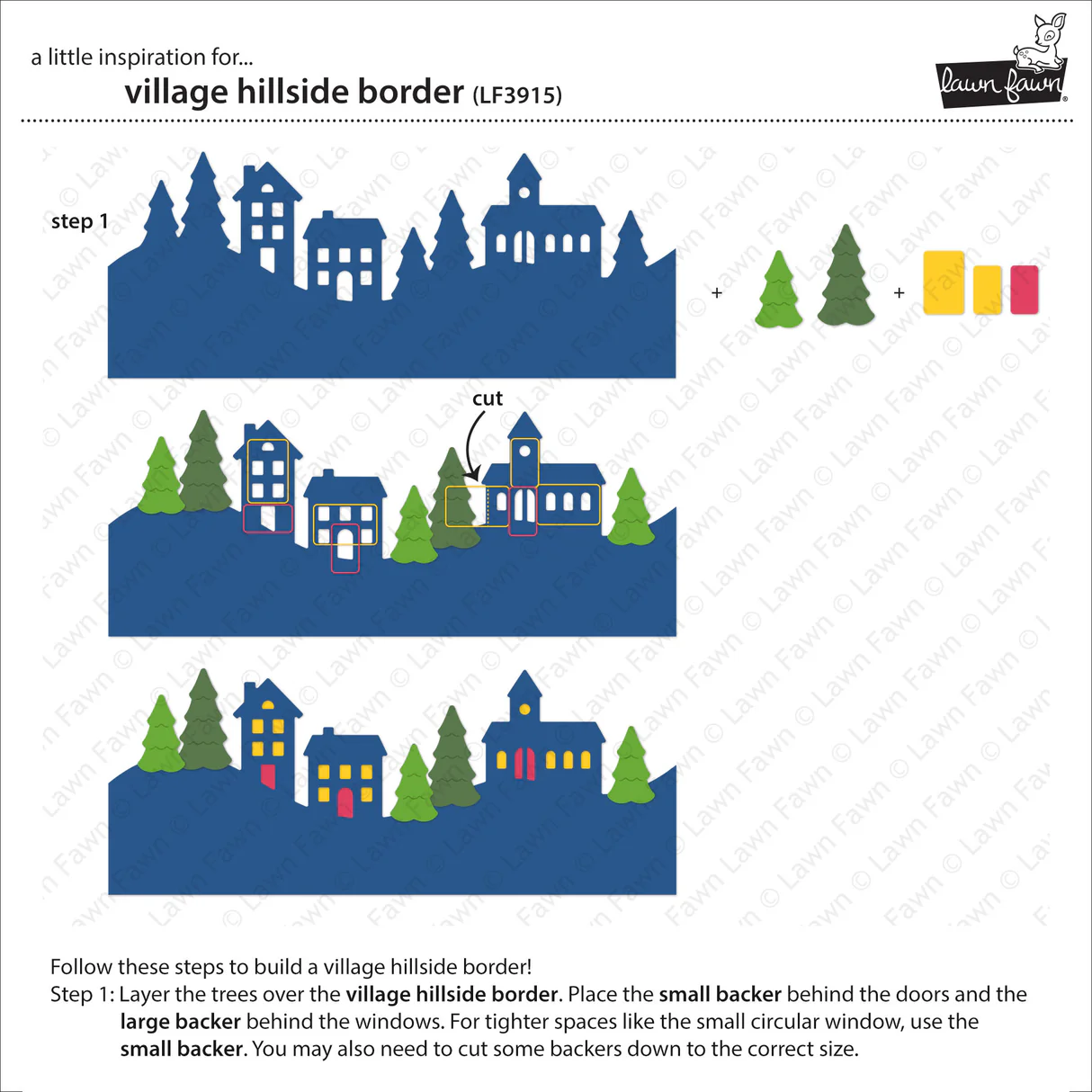 Lawn Fawn - Village Hillside Border Die Set