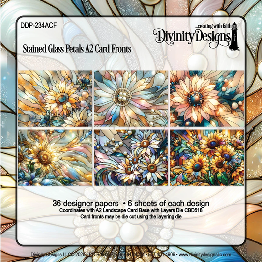 Divinity Designs - A2 Card Fronts - Stained Glass Petals
