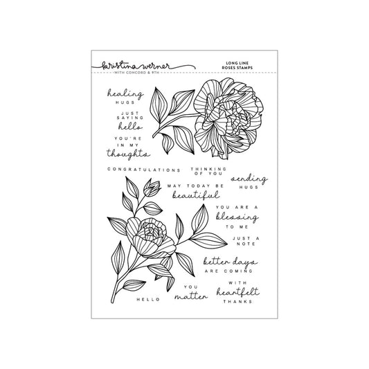 Concord & 9th - Long Line Roses Stamp & Die Bundle by Kristina Werner