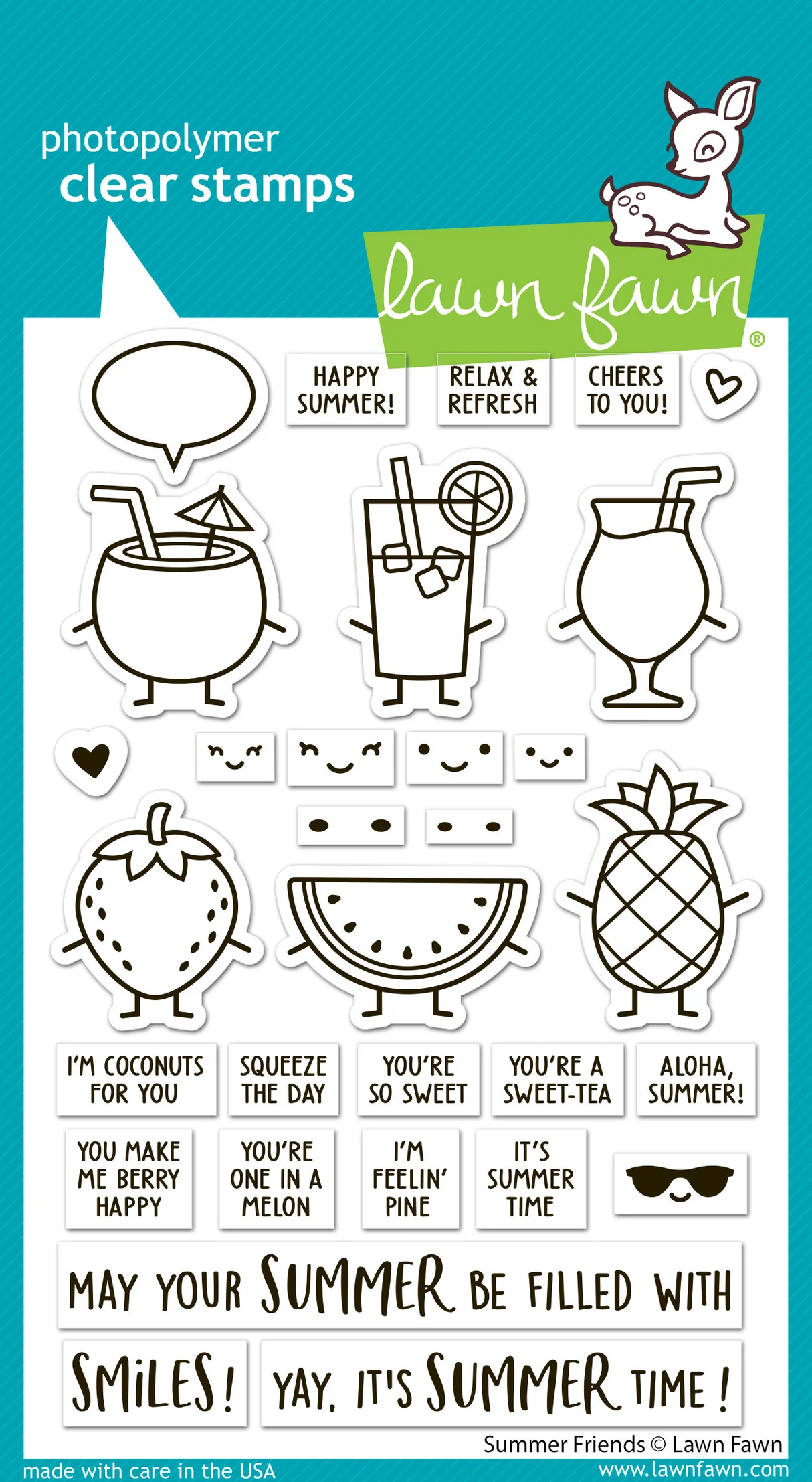 Lawn Fawn - Summer Friends Stamp, Die & Stencil Bundle