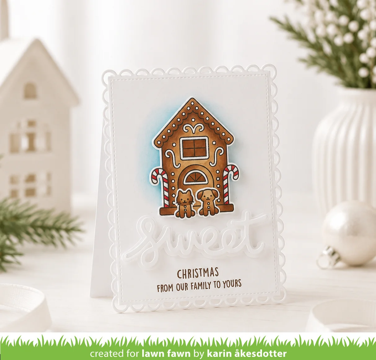Lawn Fawn - Gingerbread House Add-on Stamp, Die & Stencil Bundle