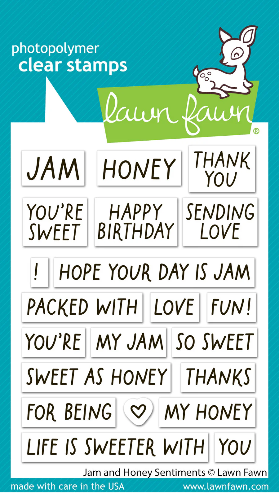 Lawn Fawn - Jam and Honey Sentiments Stamp Set