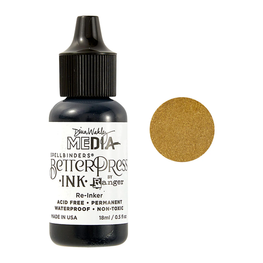 Spellbinders - BetterPress Re-inker - Olive by Dina Wakley