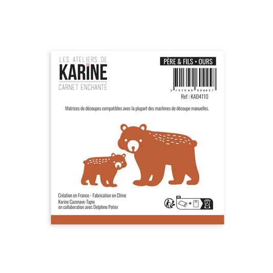 Les Ateliers de Karine - Carnet Enchante - Père & Fils Ours Die Set