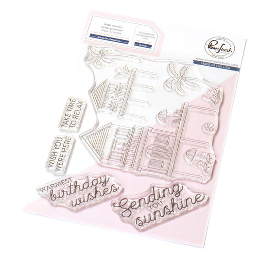 Pinkfresh - Coastal Paradise - Stamp, Die & Stencil Bundle